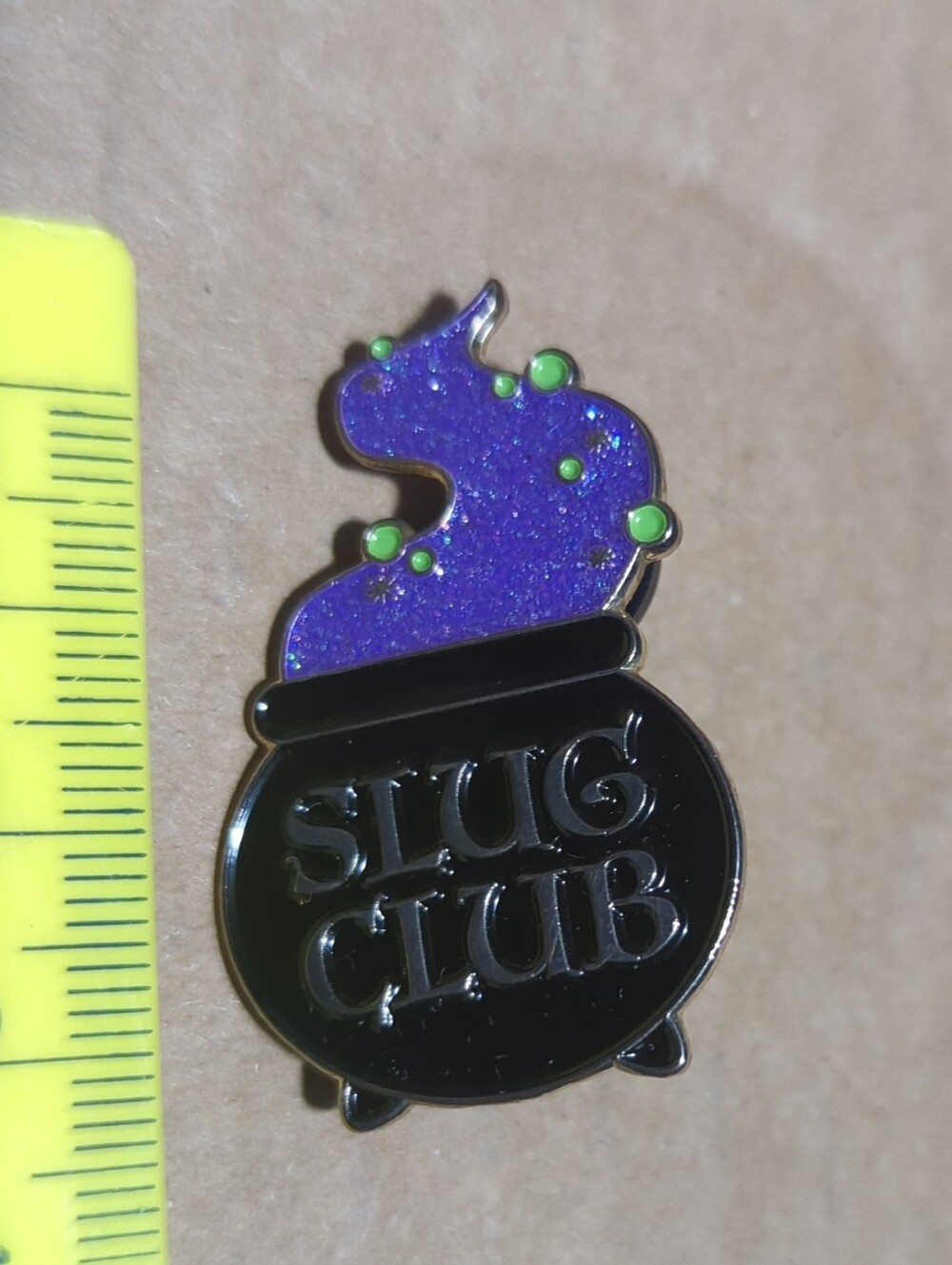 Slug Club Enamel Pin Glitter Nimbus Designs